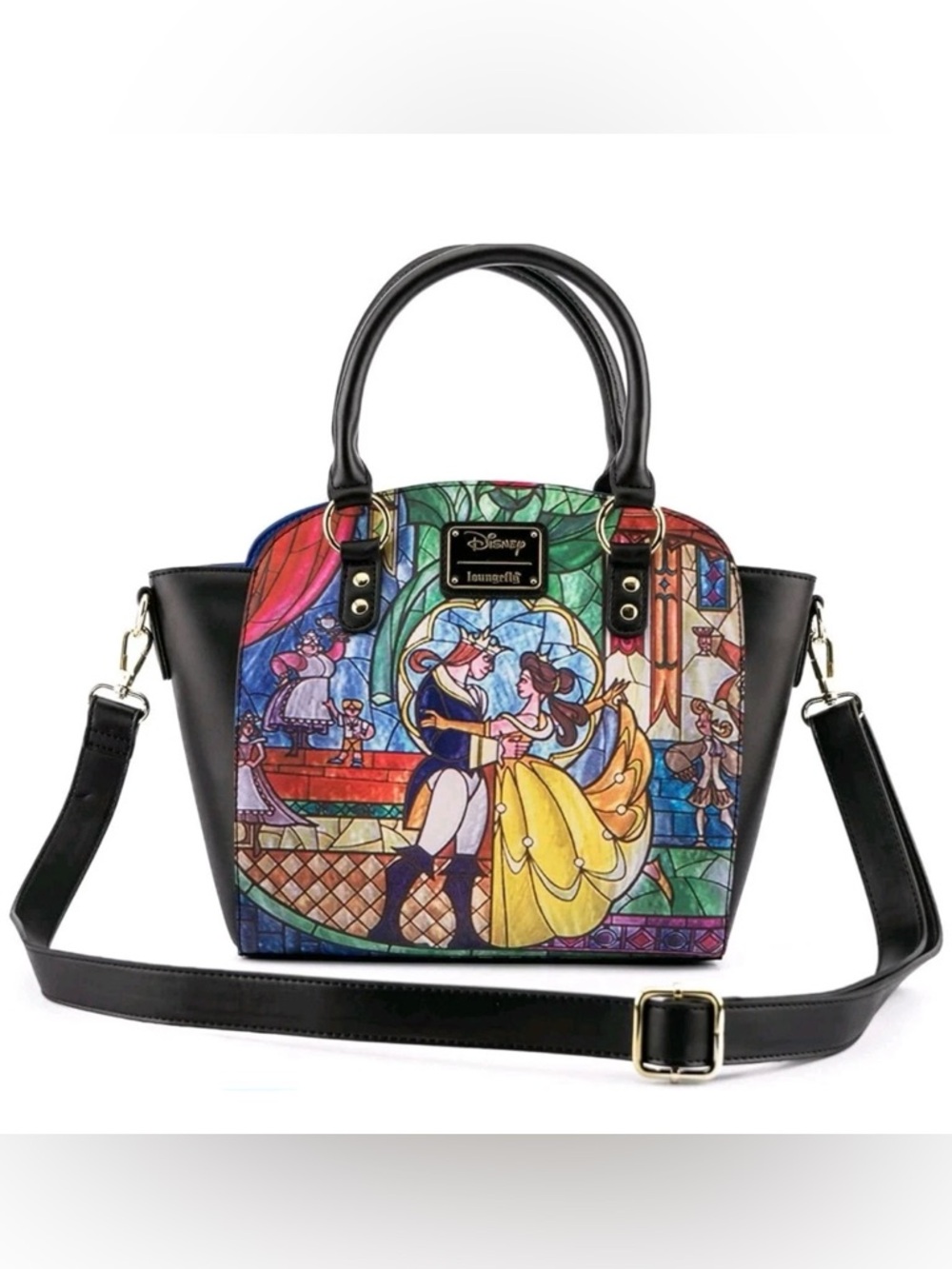 NWT! Loungefly Disney Beauty and the Beast Stained Glass Crossbody Satchel